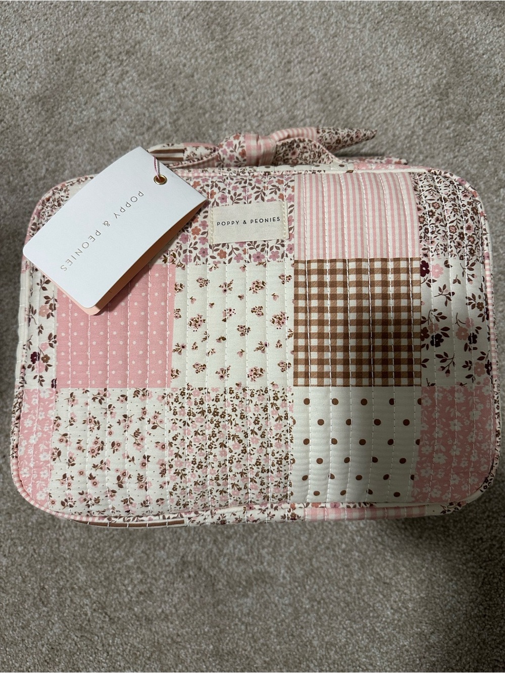 Poppy & Peonies Hook Me Up Cosmetic Case Spring Patchwork
